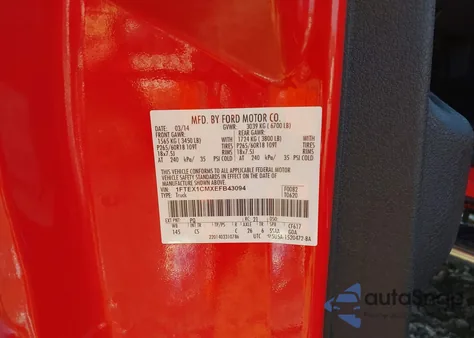 2014 Ford F-150 Stx z USA, uszkodzony, nr VIN 1FTEX1CMXEFB43094